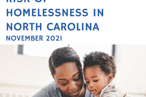 CCSA Risk of Homelessness Data Snapshot featuring a photo of a Black woman and baby boy