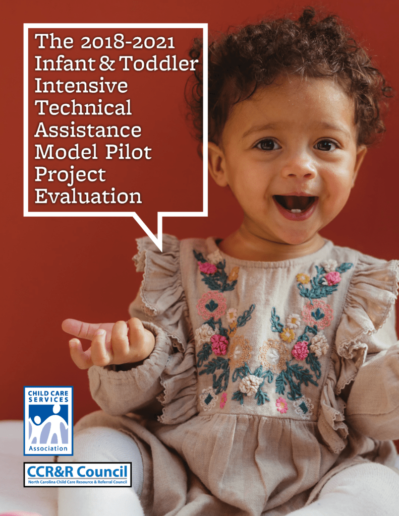 The 2018-2021 Infant & Toddler intensive technical assistance model pilot project evaluation cover with a baby girl of color