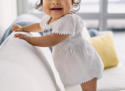 A smiling toddler girl